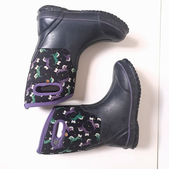 Bogs Kids Classic -30 Degree Insulated Unicorn Black Waterproof Boots Youth 5 38 - Picture 8 of 14